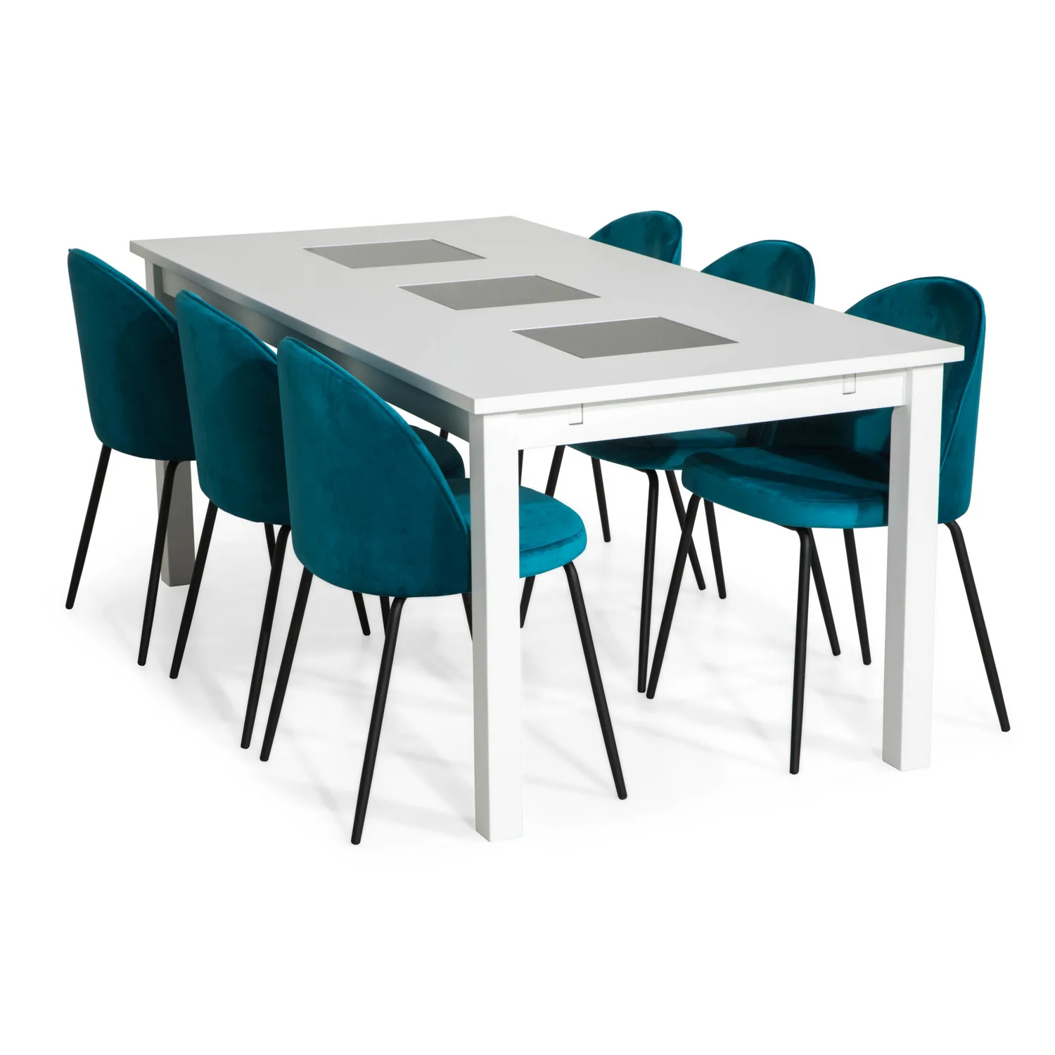 Matgrupp In Living Jasmin Förlängningsbart 180 med 6 Felipe Stol Sammet