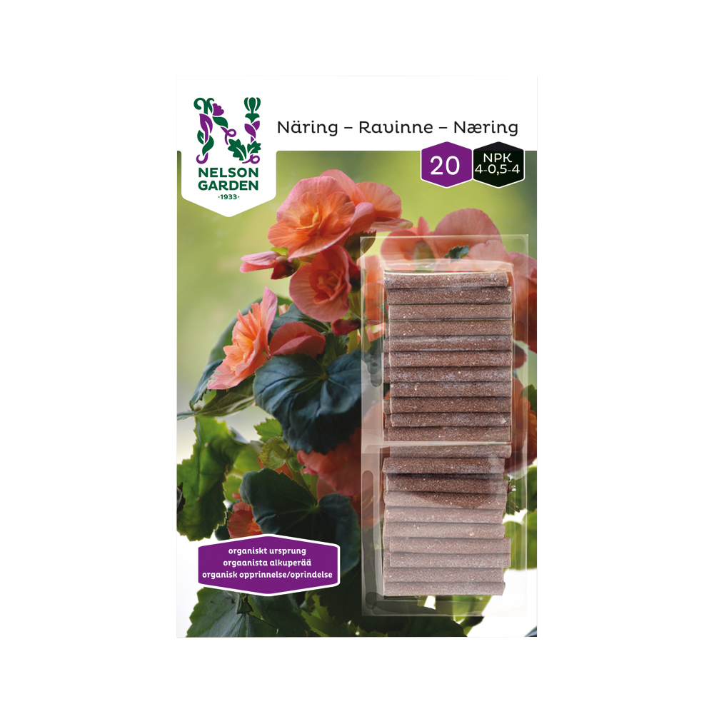 Näringspinnar Nelson Garden Organiskt ursprung 20-pack