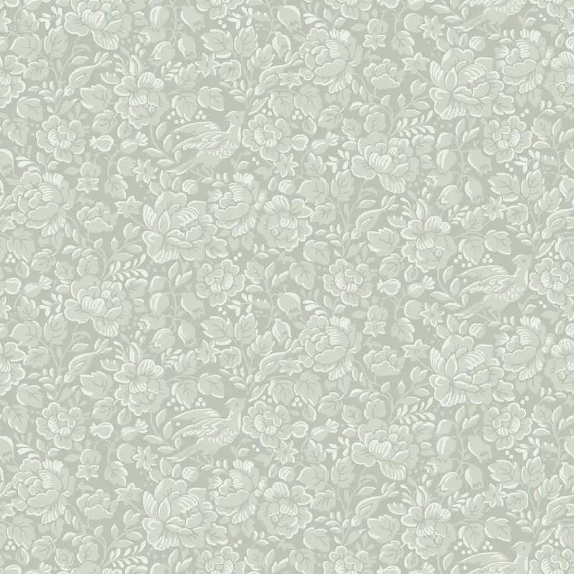 Tapet Duro Jenny Blommig 67802 QuickUp, Mönstrad Ljusgrön