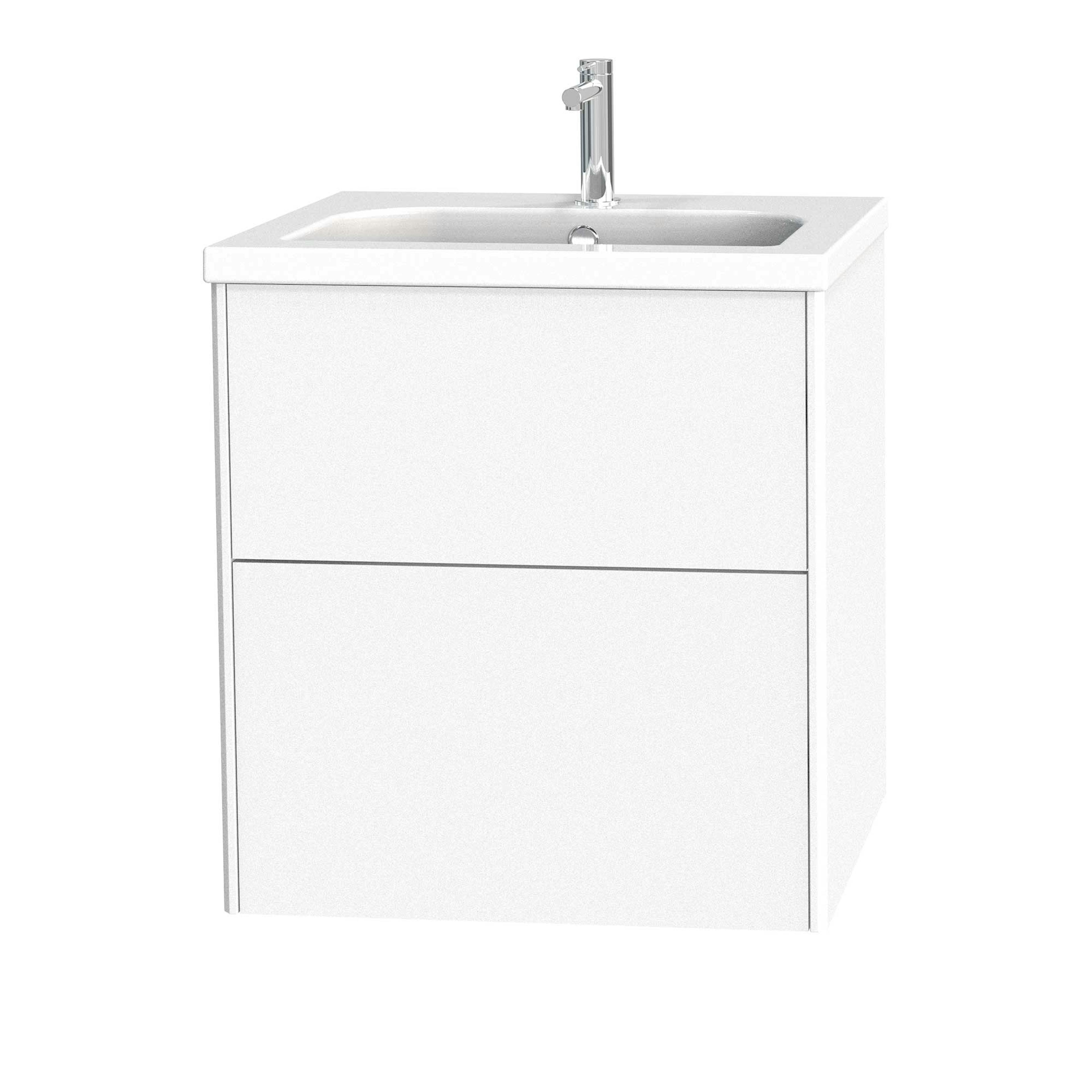 Tvättställsskåp Miller Badrum Brooklyn 60 med Lådor för Heltäckande Tvättställ