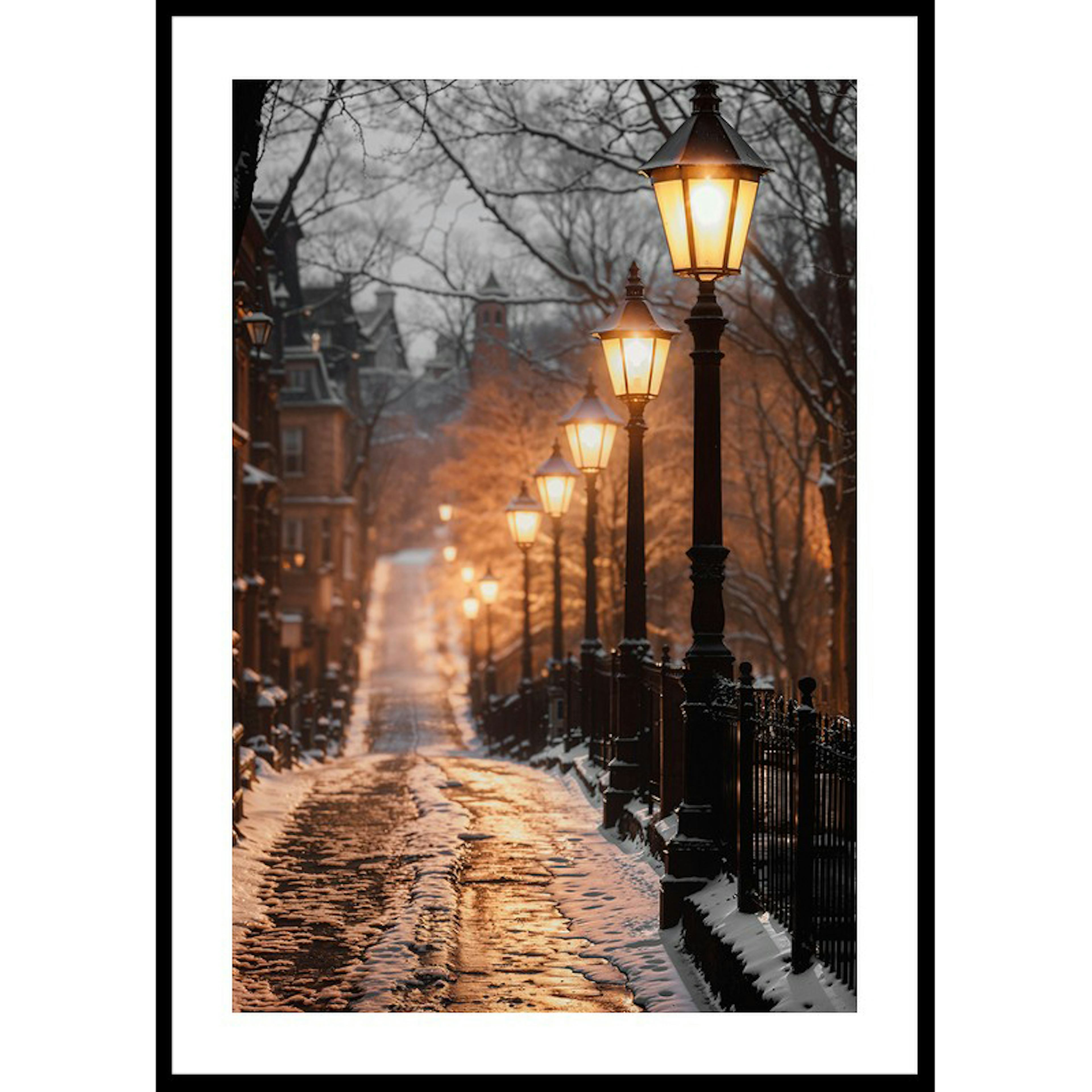 Poster Gallerix Illuminated Winter Street
