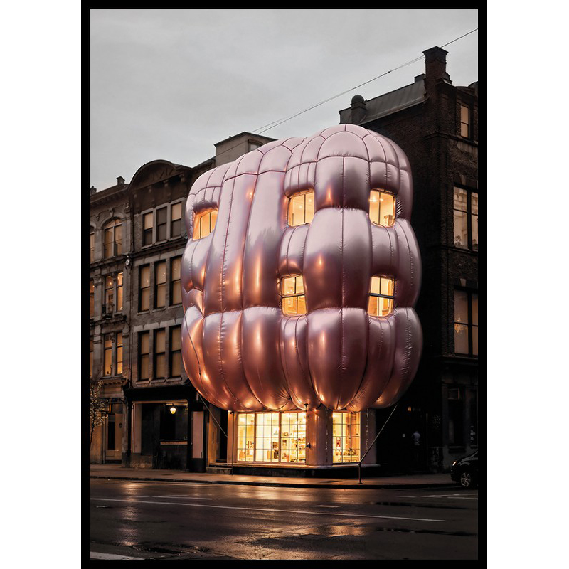 Poster Gallerix Pink Balloon Building