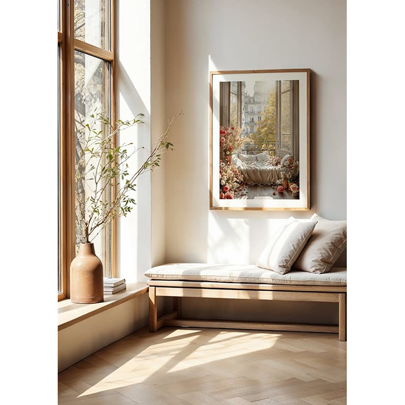 Poster Gallerix Flowers By The Open Window