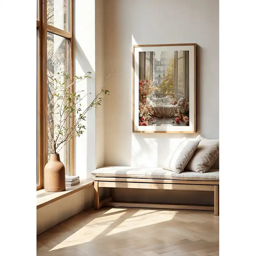 Poster Gallerix Flowers By The Open Window