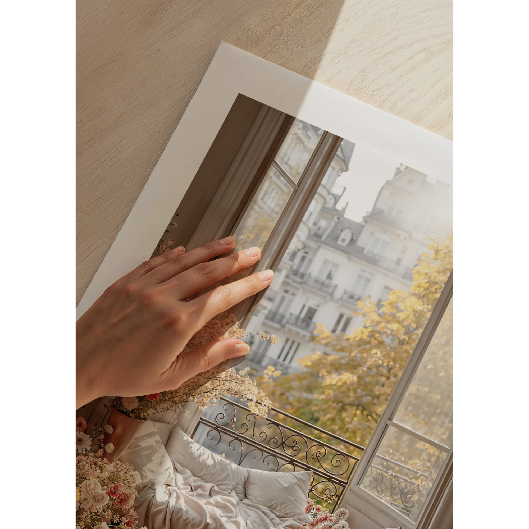 Poster Gallerix Flowers By The Open Window