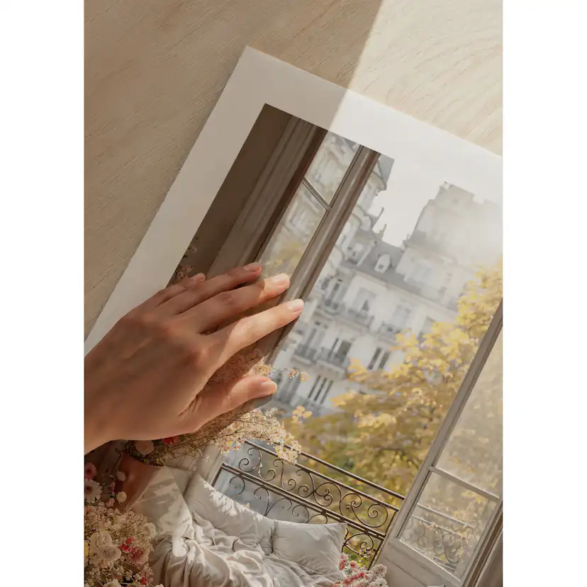 Poster Gallerix Flowers By The Open Window