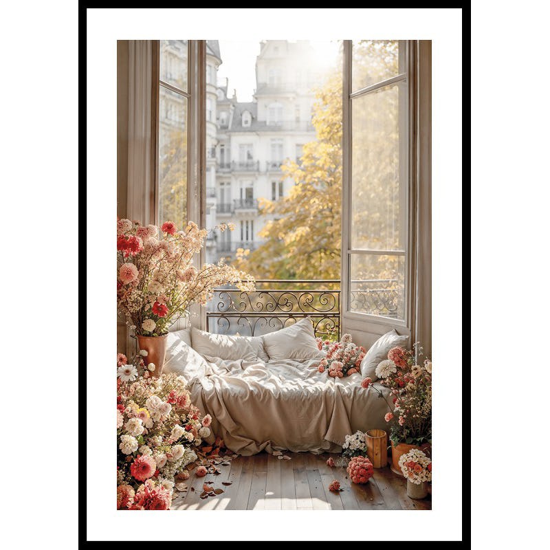 Poster Gallerix Flowers By The Open Window