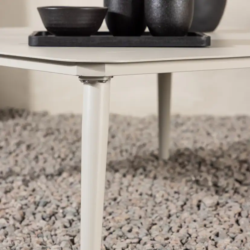 Soffbord Venture Home Lina Beige Utomhusbord Aluminium 90x90cm