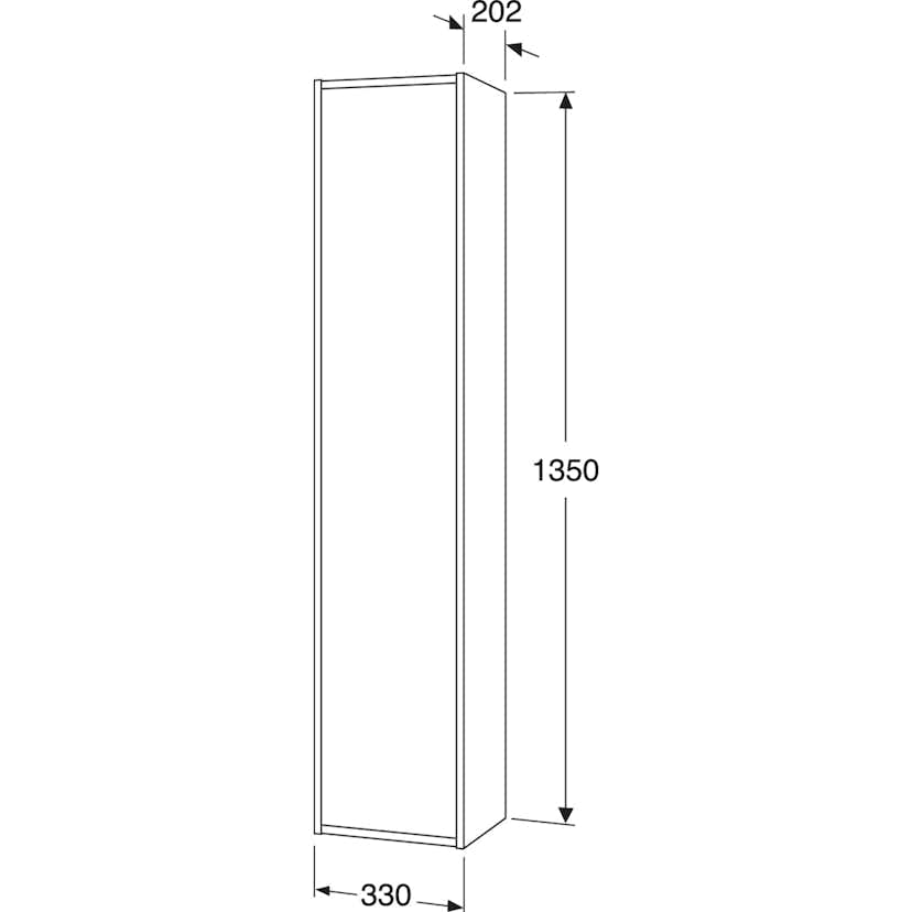 Högskåp Badrum Gustavsberg Artic Small med Spegeldörr Svart Askfaner