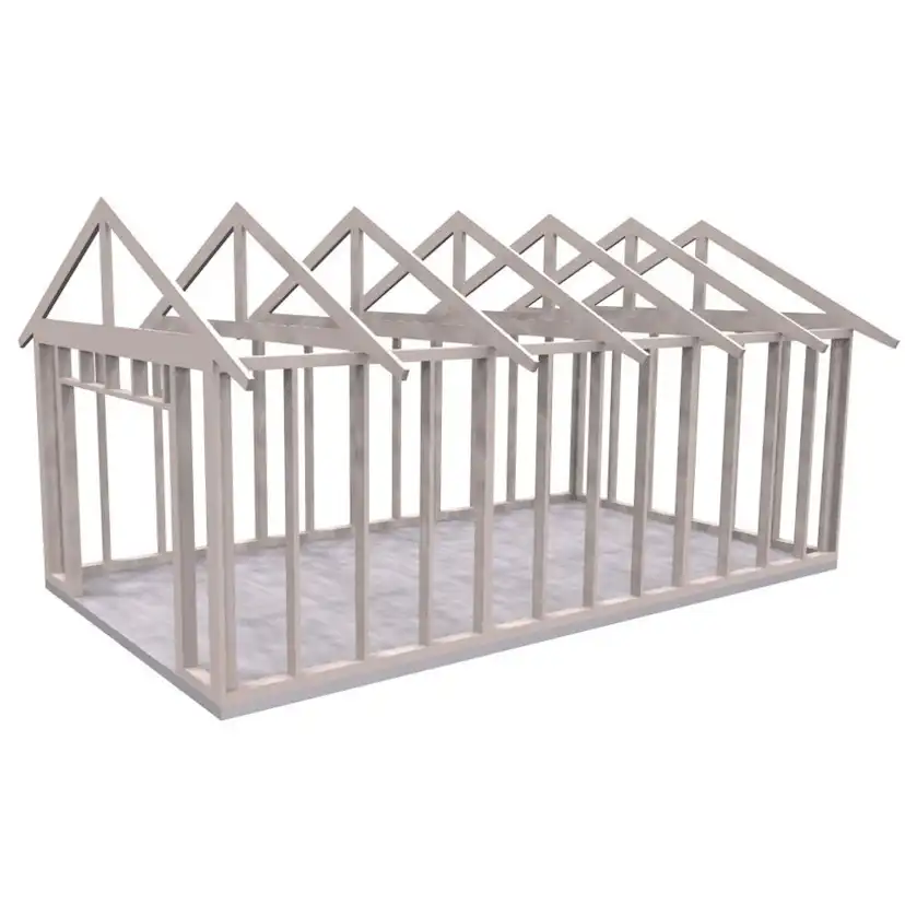 Attefallsstomme Byggstommar 27 grader 7200x3940 mm Färdiga Sektioner