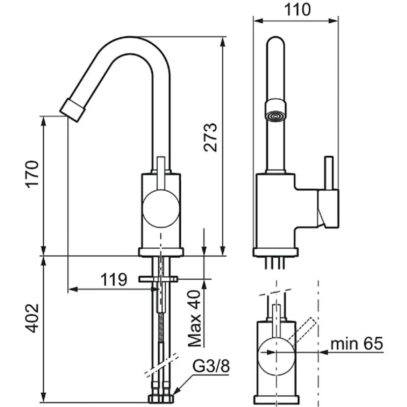 Tvättställsblandare Mora Izzy Rustic