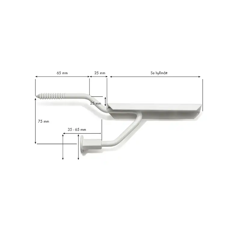 Fönsterbänkskonsol 2 Rak Smyg 120 mm