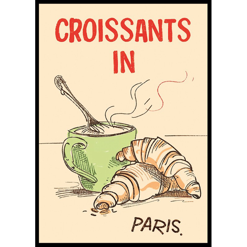 Poster Gallerix Croissants In Paris