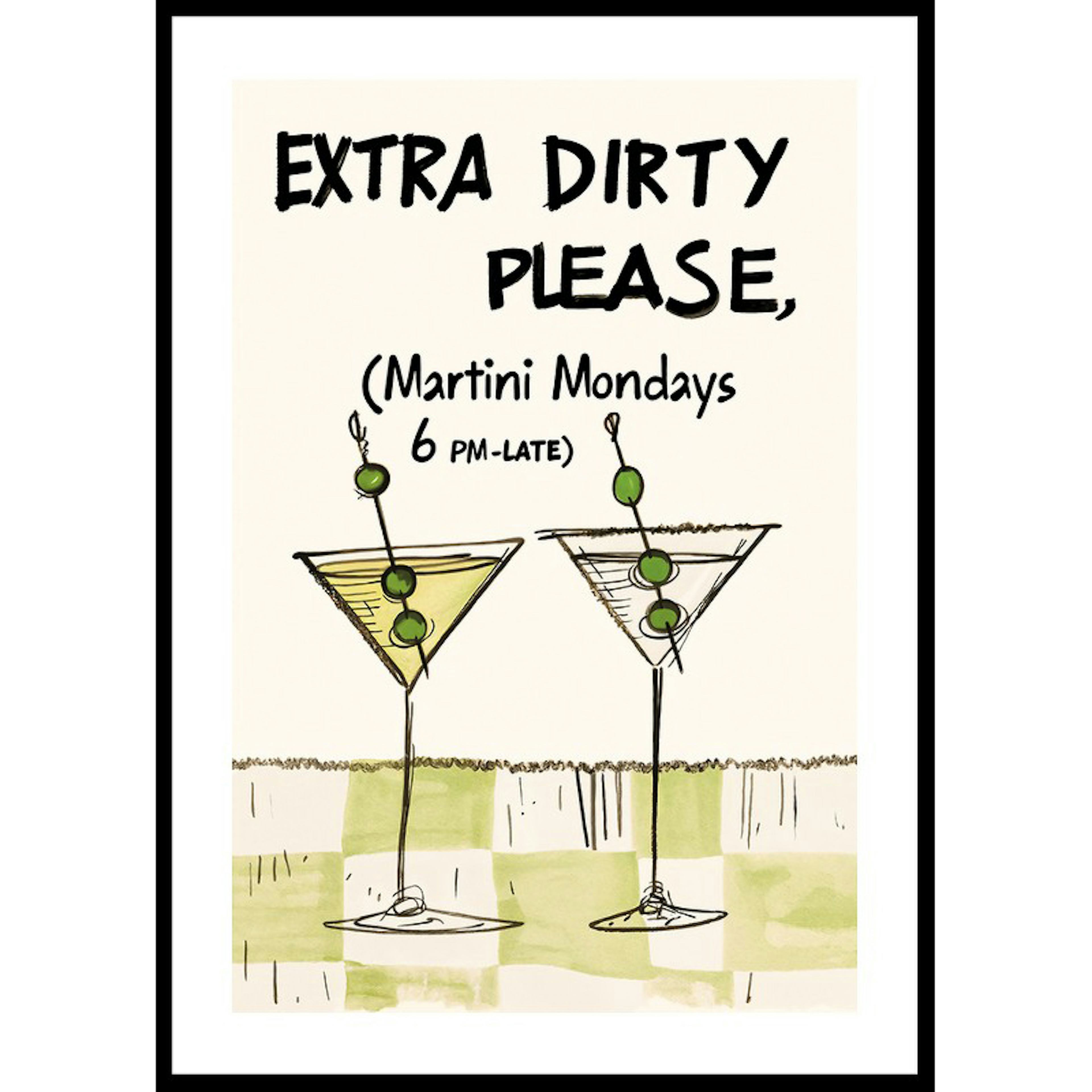 Poster Gallerix Martini Mondays Extra Dirty