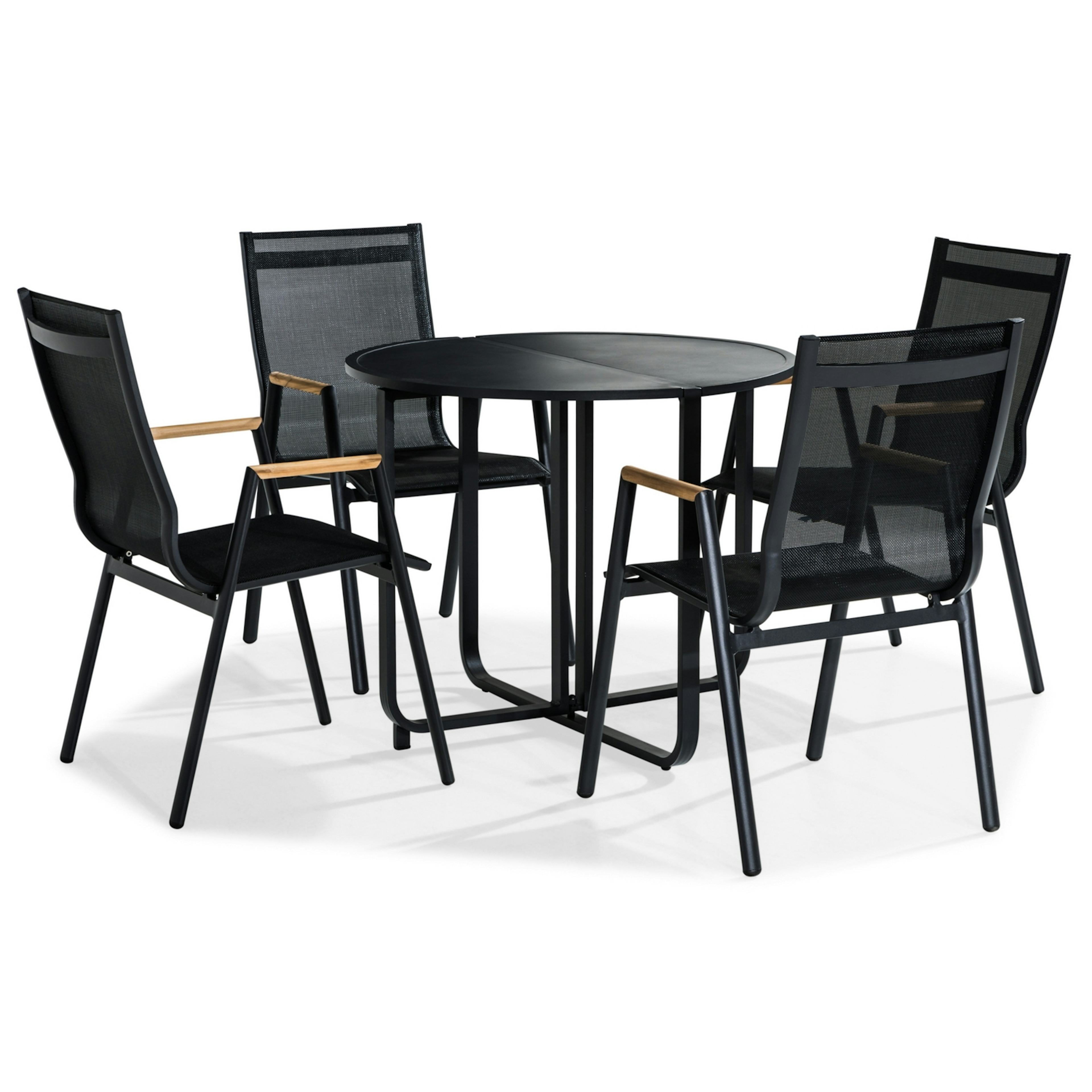 Cafégrupp Comfort Garden Flippy Rund 90 med 4 Trädgårdsstolar Las Vegas Utomhus