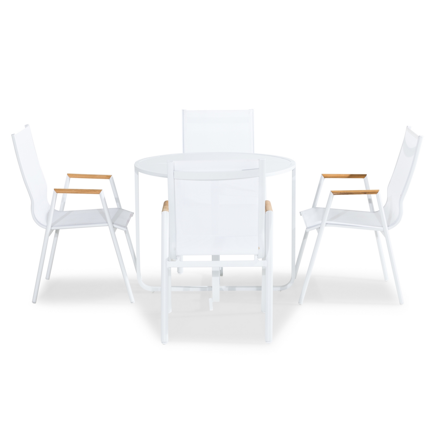 Cafégrupp Comfort Garden Flippy Rund 90 med 4 Trädgårdsstolar Las Vegas Utomhus