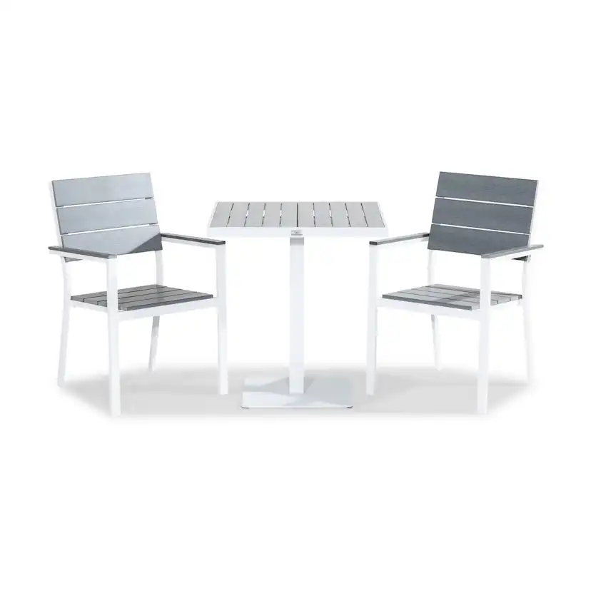 Cafégrupp Comfort Garden Tunis Caféset 70x70 med 2 Stapelstolar