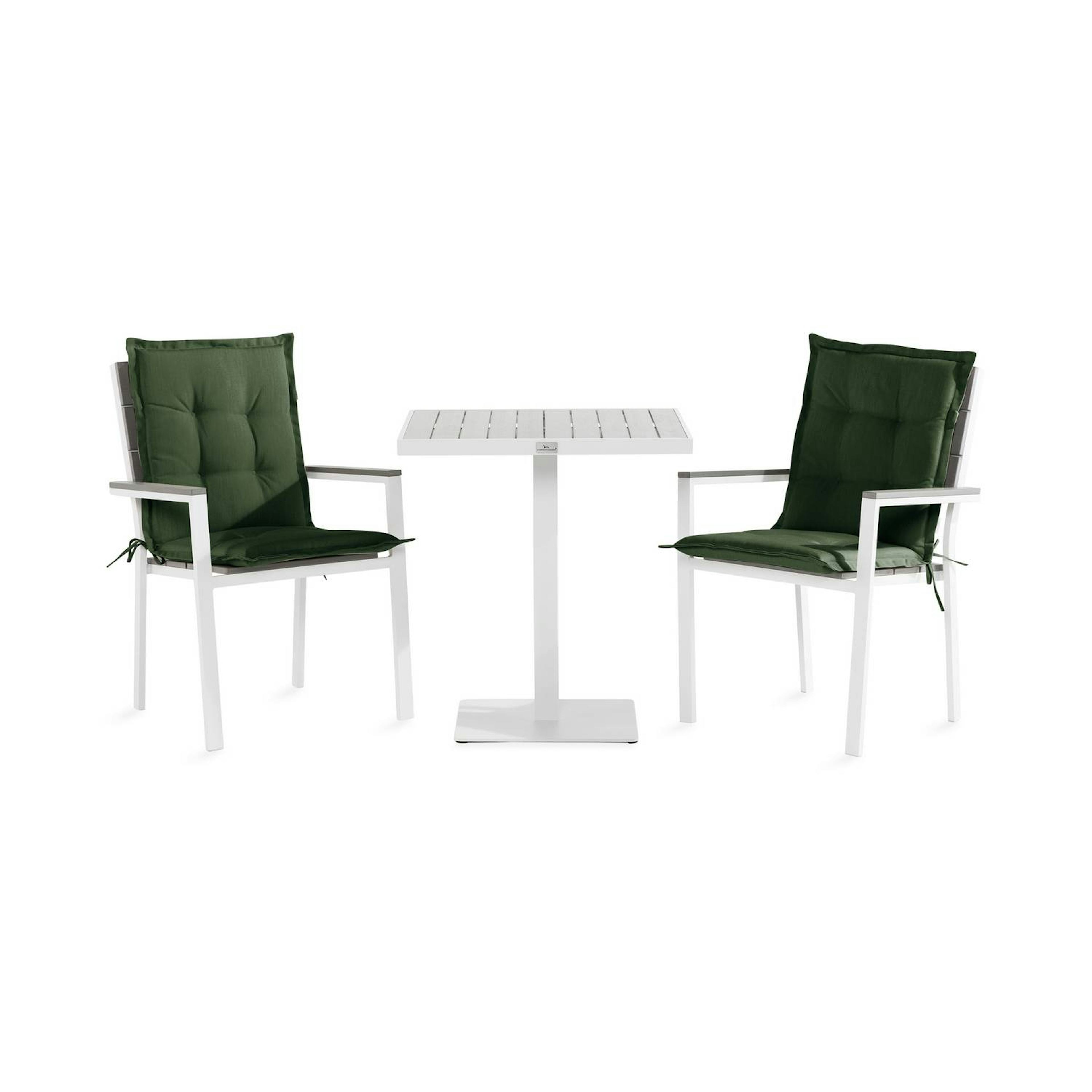 Cafégrupp Comfort Garden Tunis Caféset 70x70 med 2 Stapelstolar m Dyna