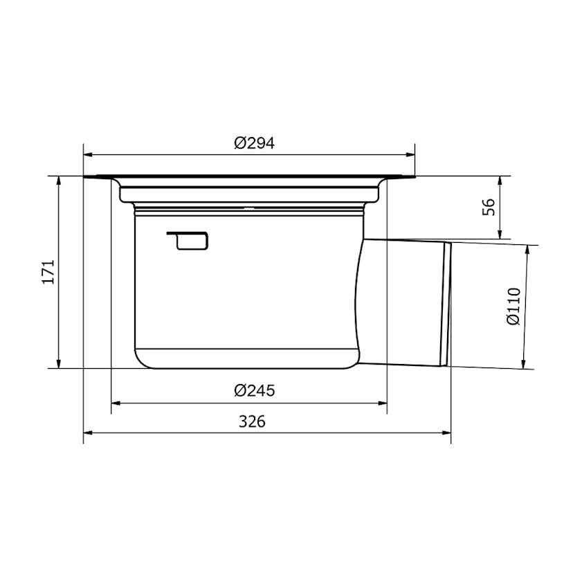 Golvbrunn Purus Bigg 110 P Sidoutlopp
