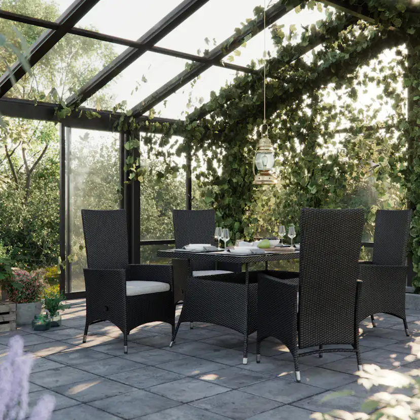 Matgrupp Comfort Garden Thor Matgrupp Utomhus 140x90 med 4 Jenny Fåtölj Ställbar m Dyna