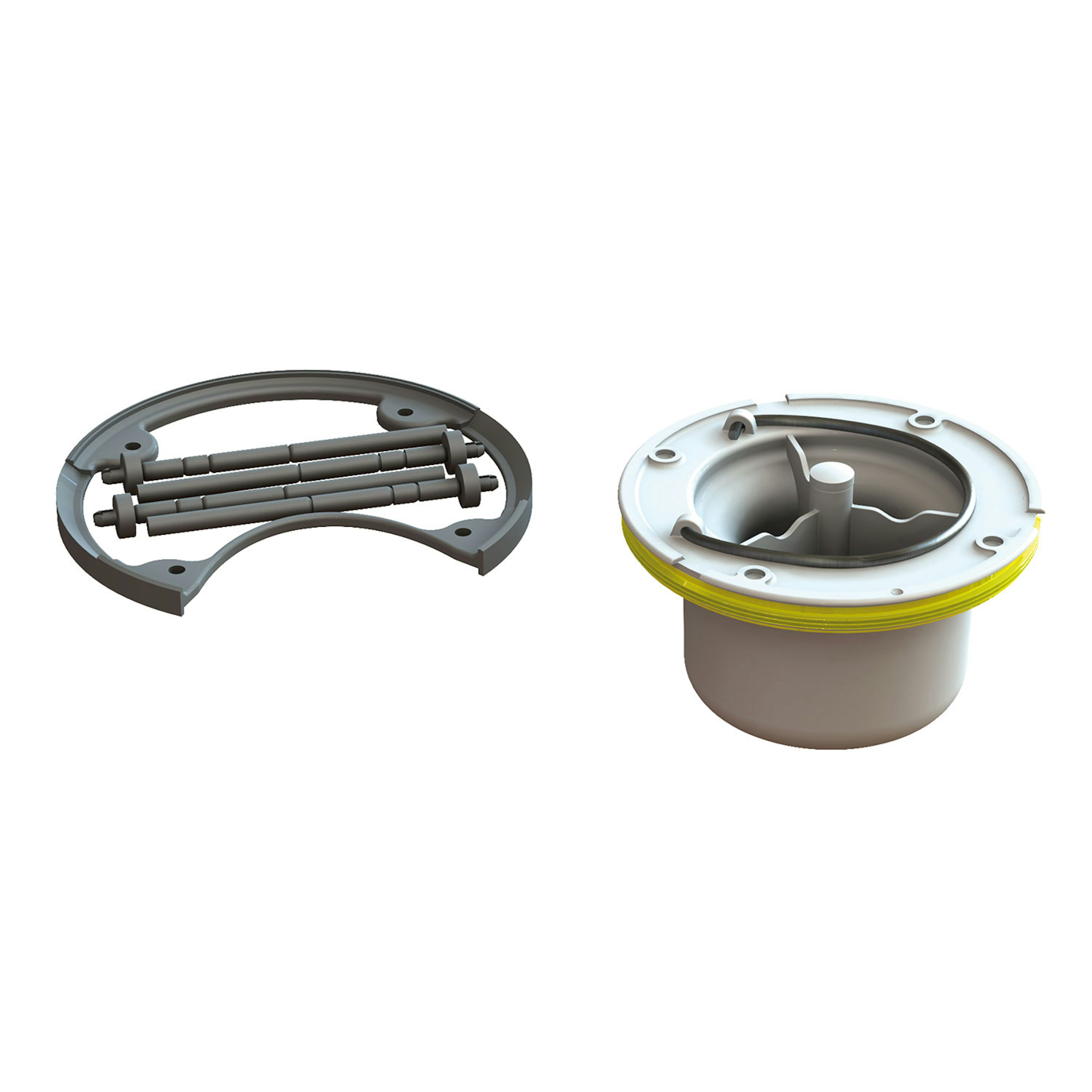 Golvbrunnsvattenlås Purus NOOD med Låsring