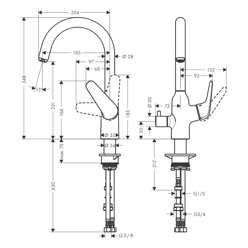 Köksblandare Hansgrohe Focus M42 1-grepps