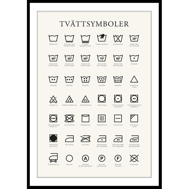 Poster Gallerix Tvättsymboler No2