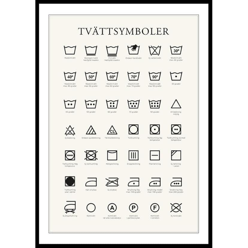 Poster Gallerix Tvättsymboler No2