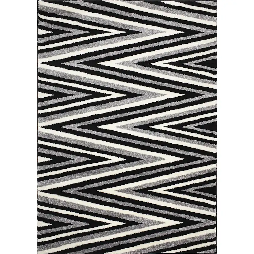 Wiltonmatta D-sign Terni Svart/Ljusgrå sicksack