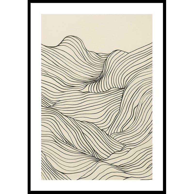 Poster Gallerix Line Art Waves