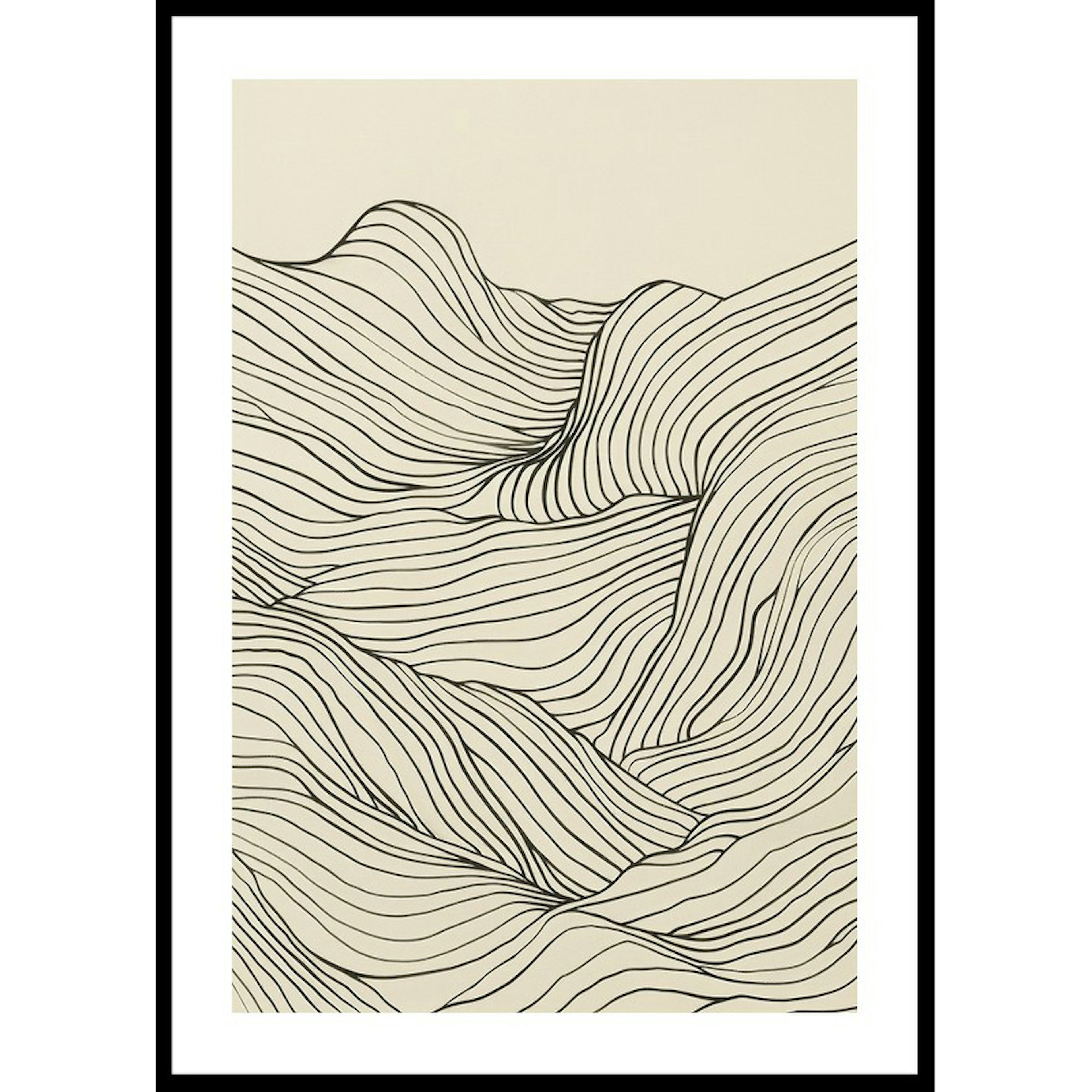 Poster Gallerix Line Art Waves