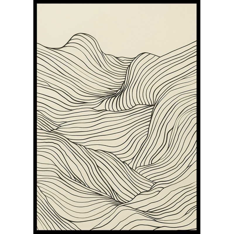 Poster Gallerix Line Art Waves
