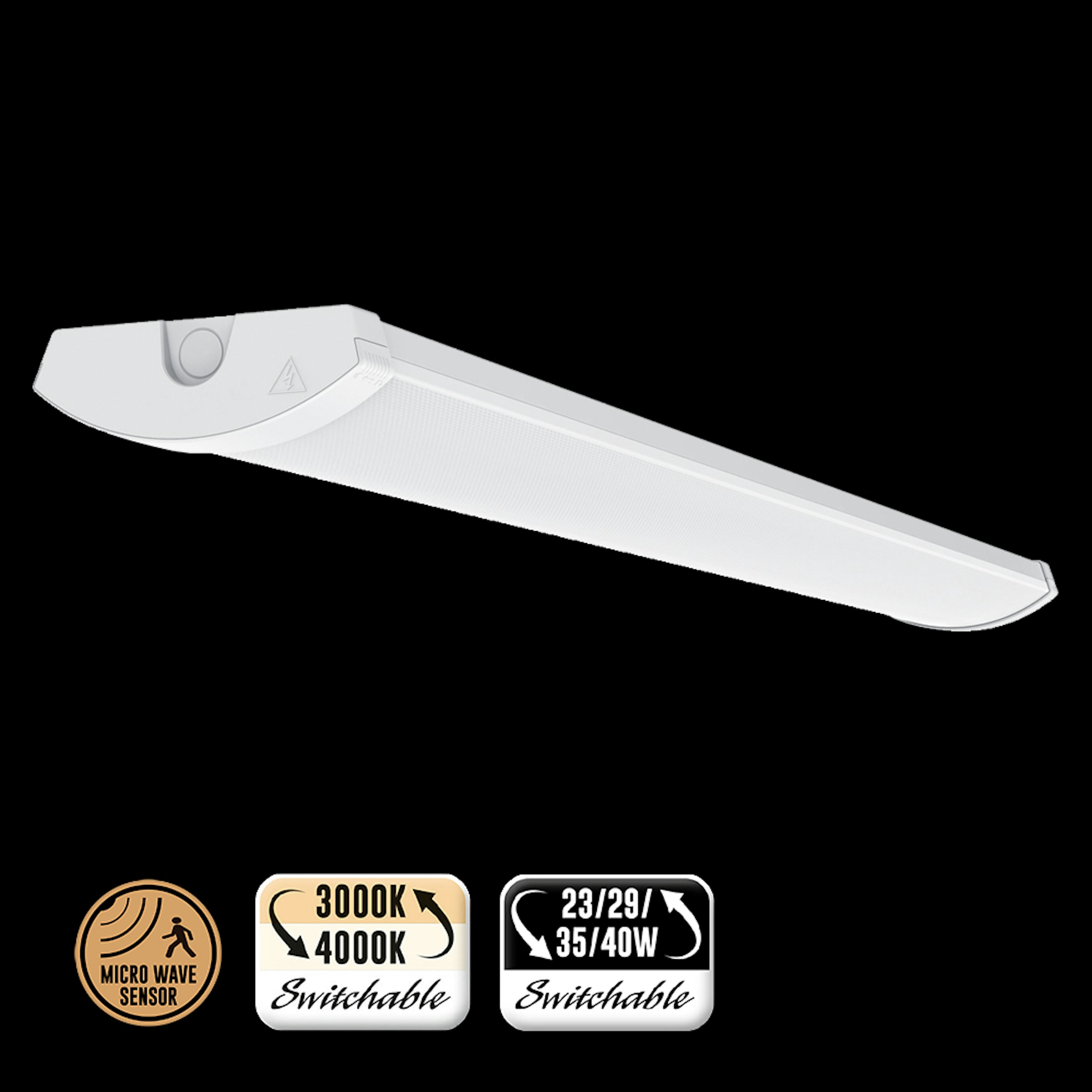 Industriarmatur Designlight IP44 23-40W 3K/4K 1200Sensor