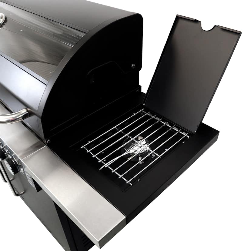 Gasolgrill Kobe 6+1 Brännare Svart Med Gaslock