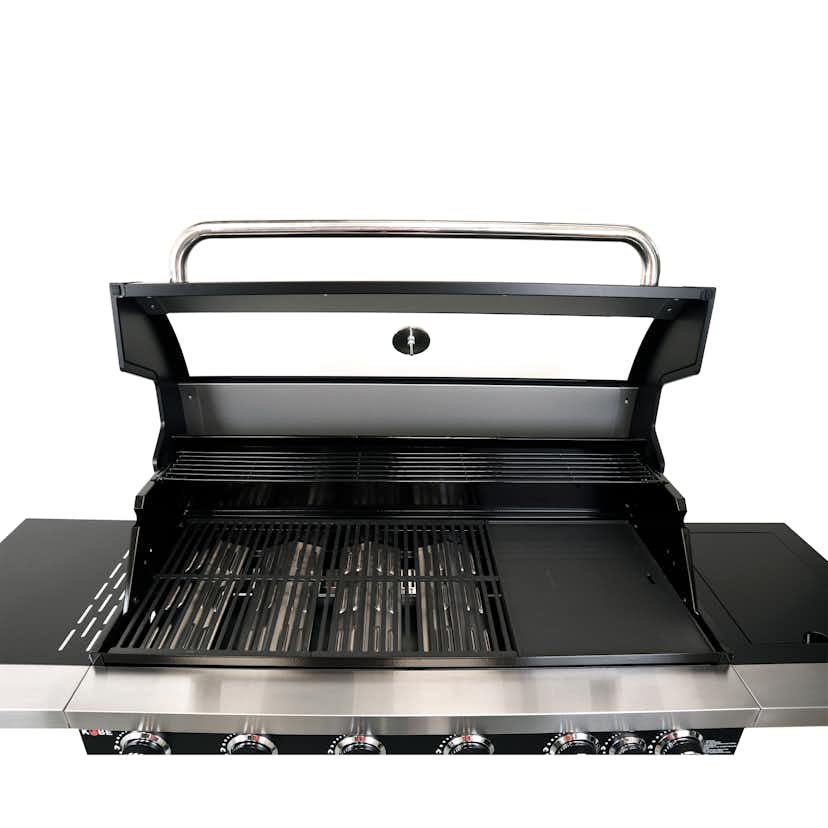 Gasolgrill Kobe 6+1 Brännare Svart Med Gaslock
