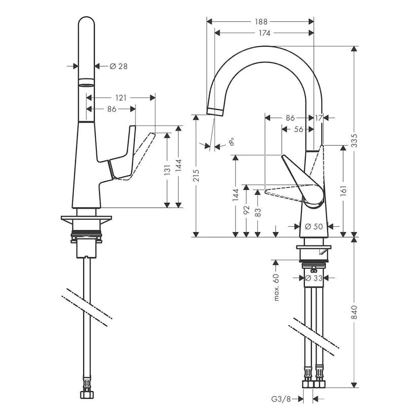Köksblandare Hansgrohe Talis S 220 1jet