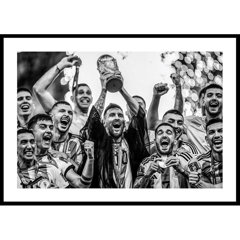Poster Gallerix Lionel Messi Argentina World Cup 2022 B&W No1