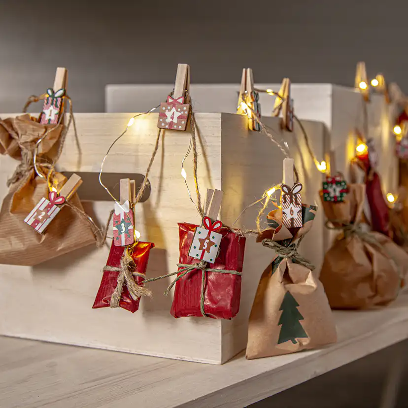 Ljusslinga Star Trading Clippy Advent LED Batteridriven