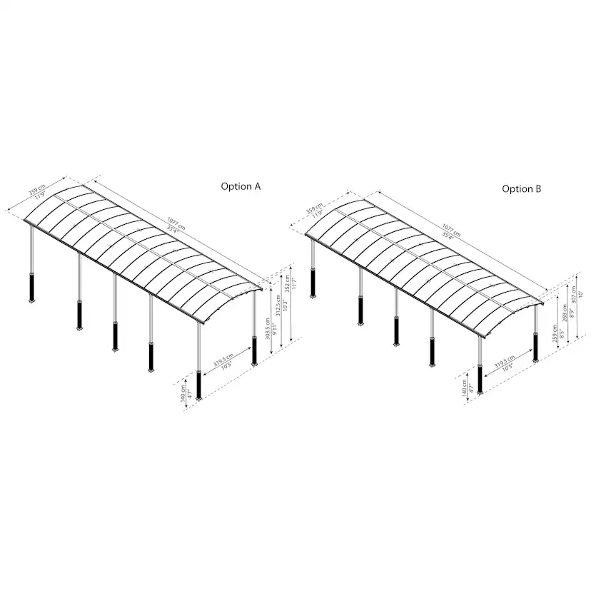 Carport Canopia by Palram Alpine I Metall För Husbil 3,6x11 m