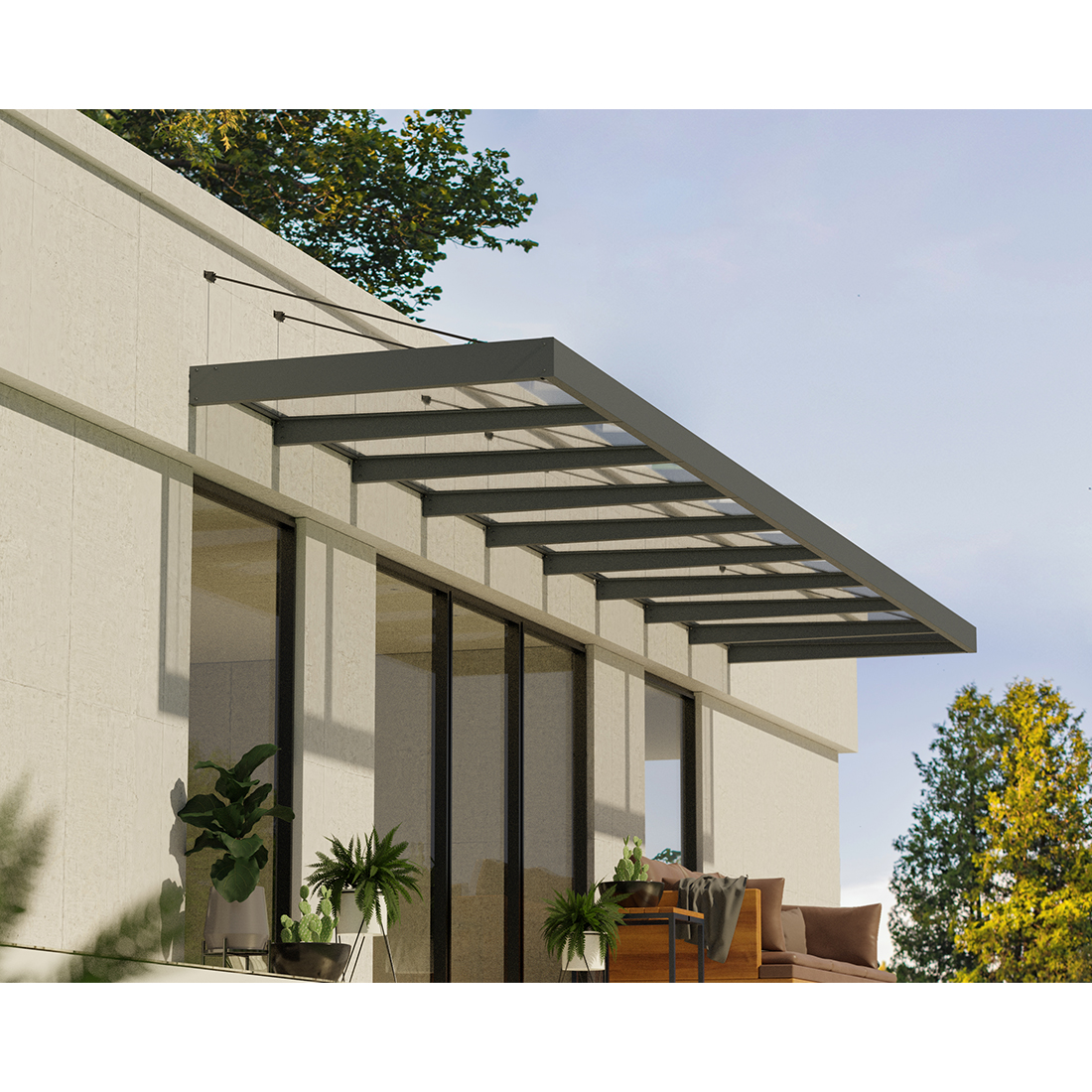 Entrétak Canopia by Palram Sophia XL Grå Klar 1,4 X 9 m