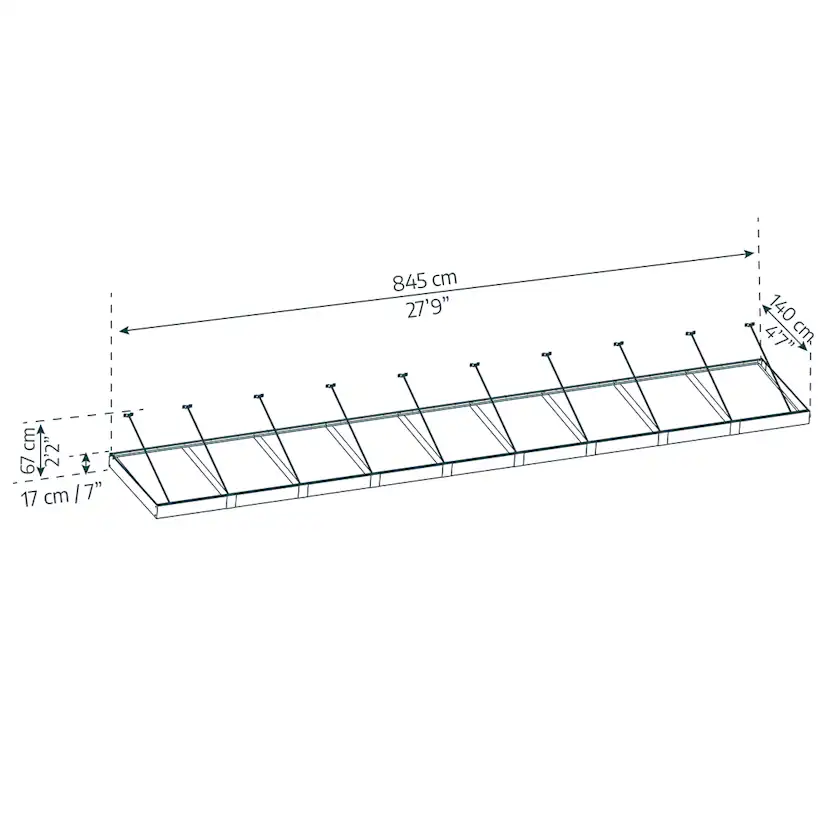 Entrétak Canopia by Palram Sophia XL Grå Klar 1,4 X 9 m