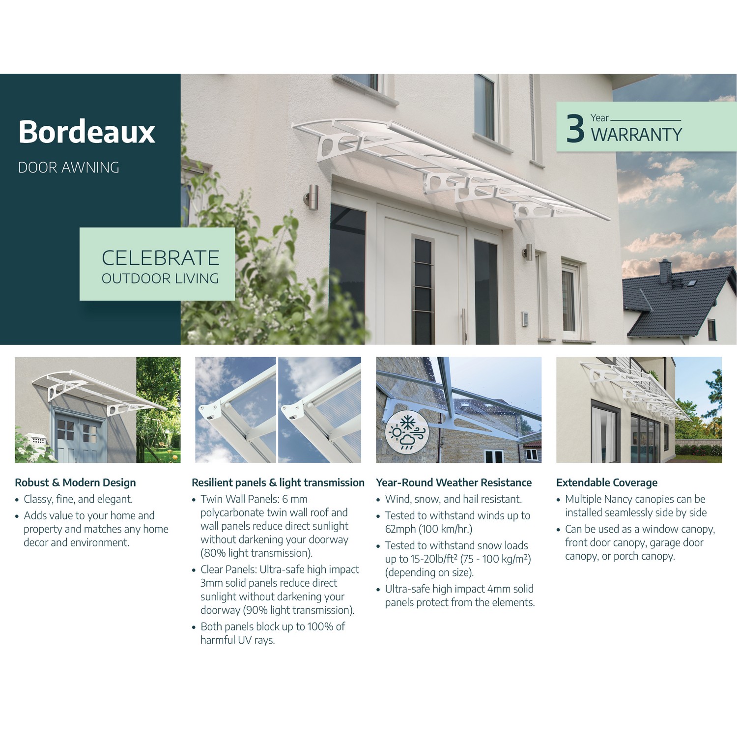 Entrétak Canopia by Palram Bordeaux 1,4 X 8,9 m