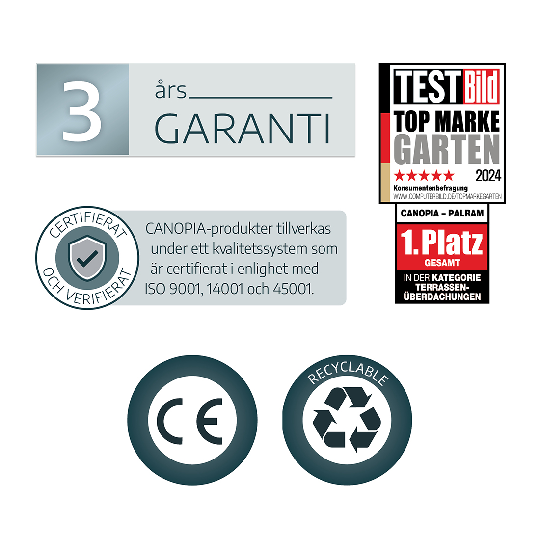 Entrétak Canopia by Palram Sophia XL Grå Klar 1,4 X 8 m