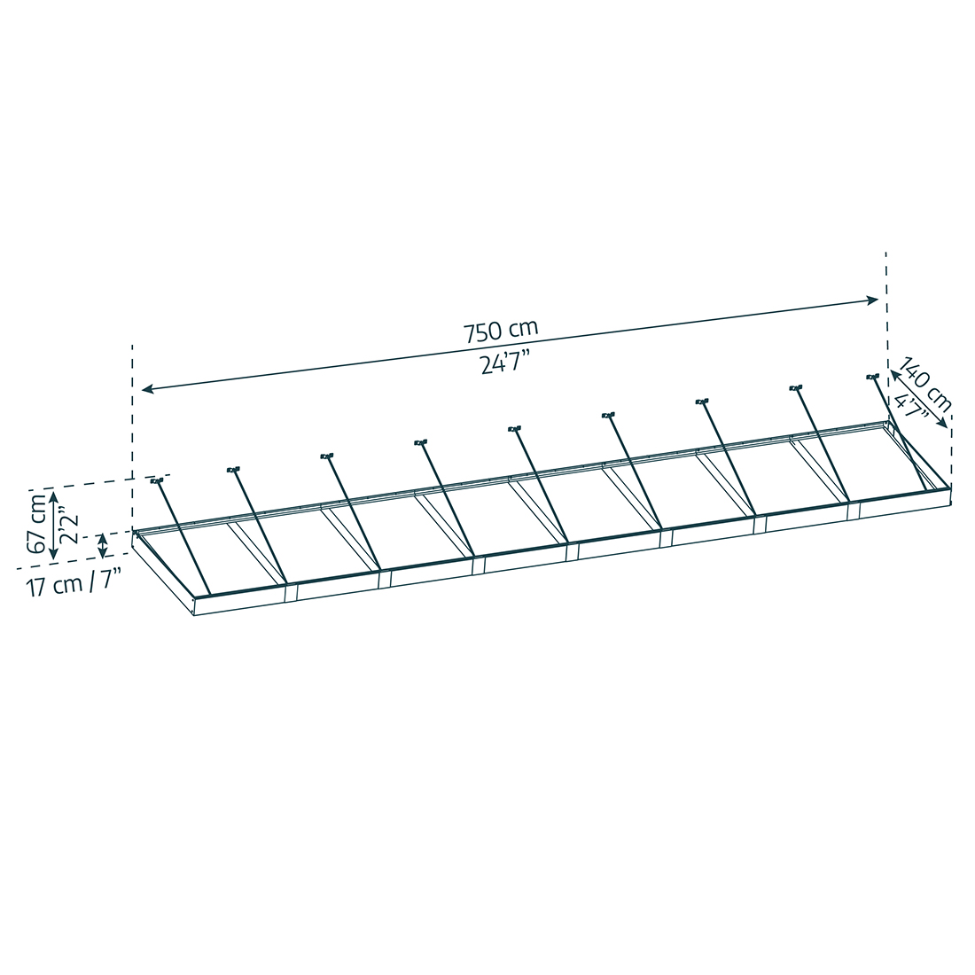 Entrétak Canopia by Palram Sophia XL Grå Klar 1,4 X 8 m