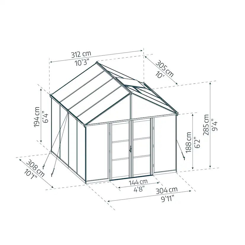 Canopia Aria Polykarbonat Växthus Svart