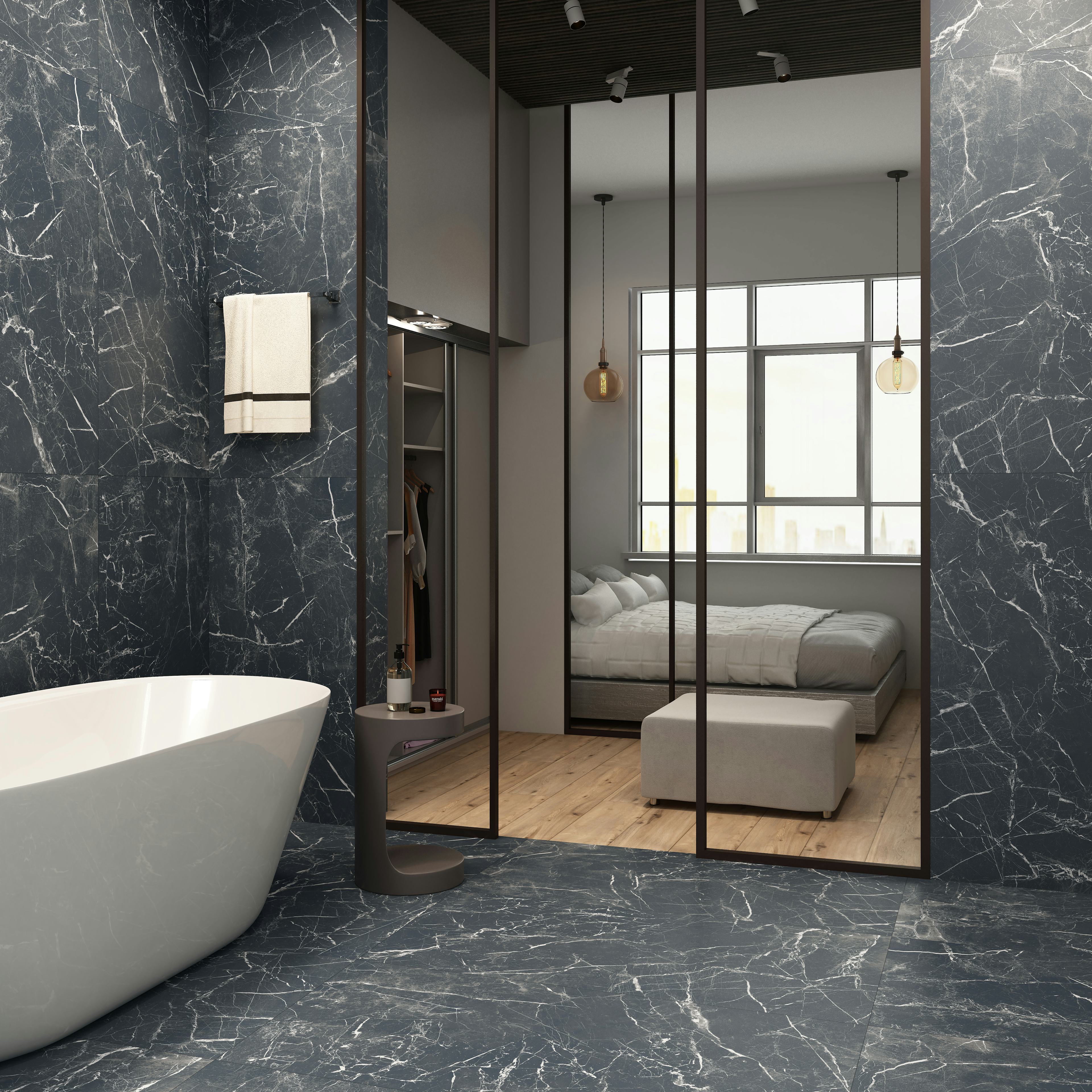 Klinker Netto Ceramika Marmo Nero Matt 60x120 cm