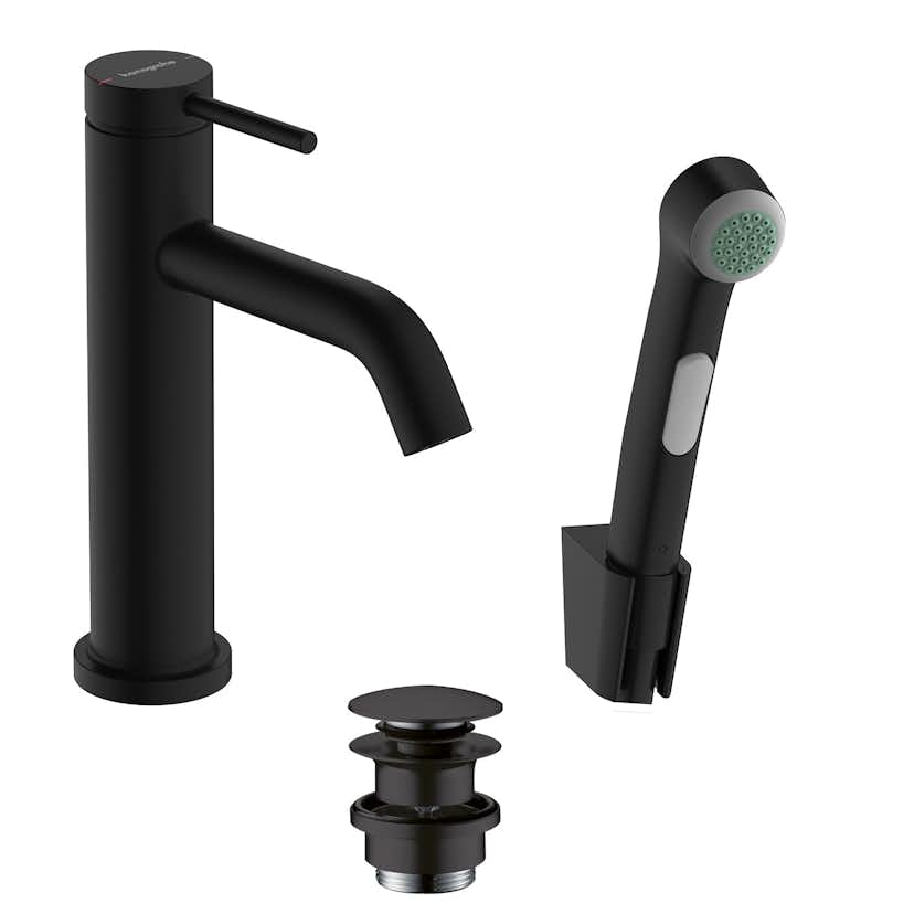 Tvättställsblandare Hansgrohe Tecturis S 110 med Bidettehanddusch och Duschslang