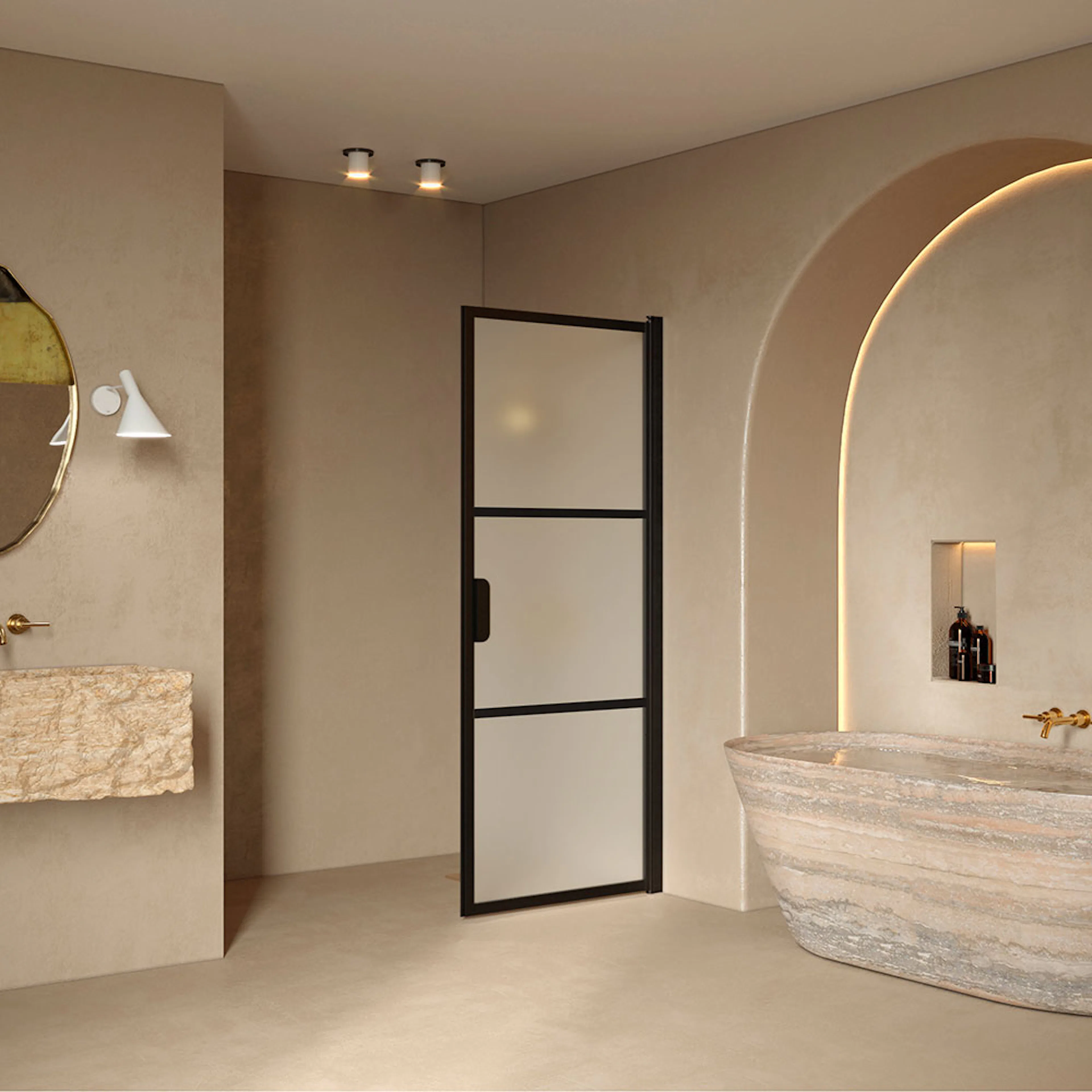 Duschdörr Hietakari Bläk 735 Tokyo Vändbar