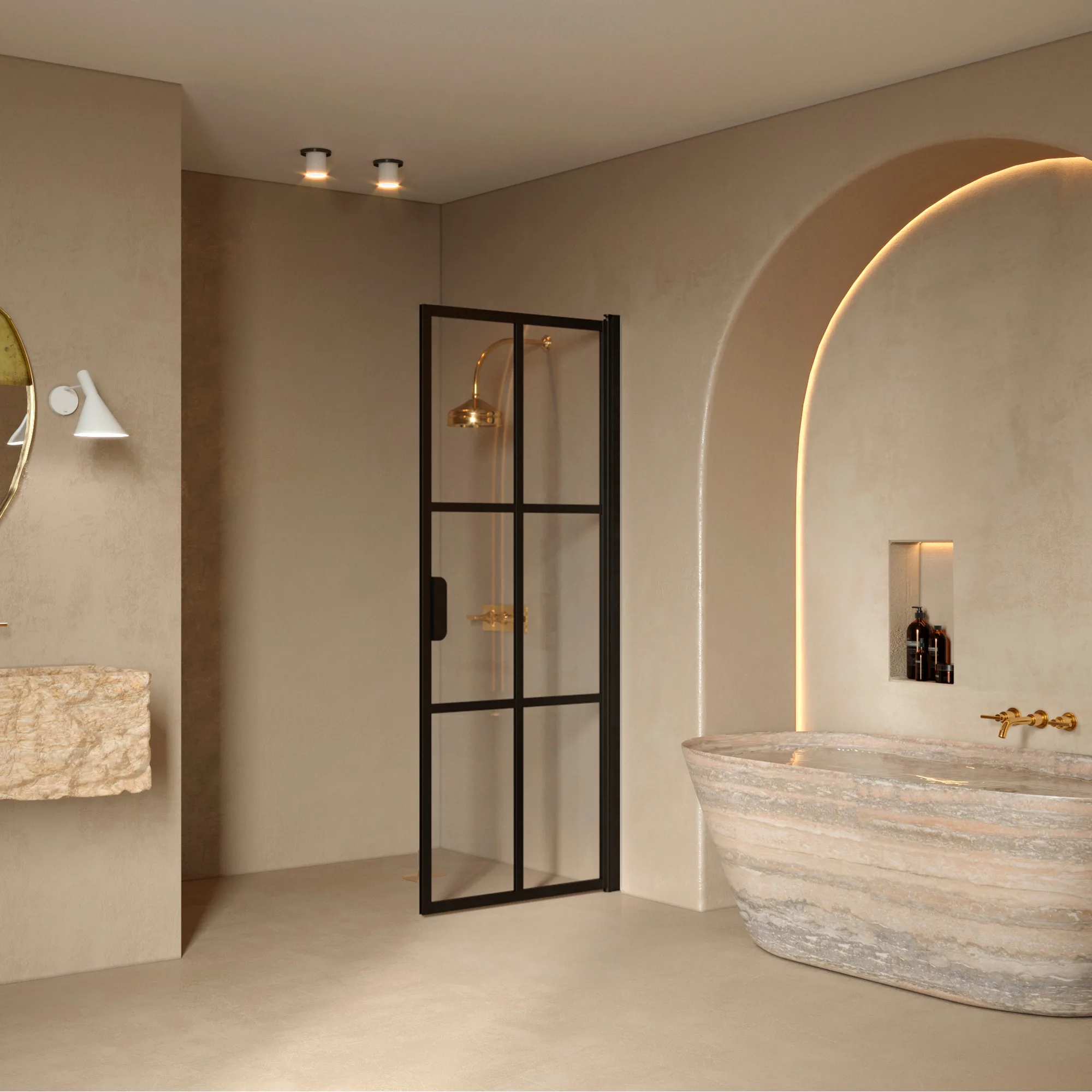 Duschdörr Hietakari Bläk 738 Paris Vändbar