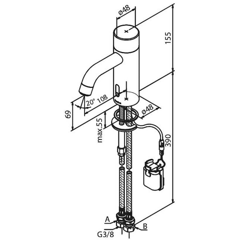 Tvättställsblandare Damixa Silhouet Touchless Public